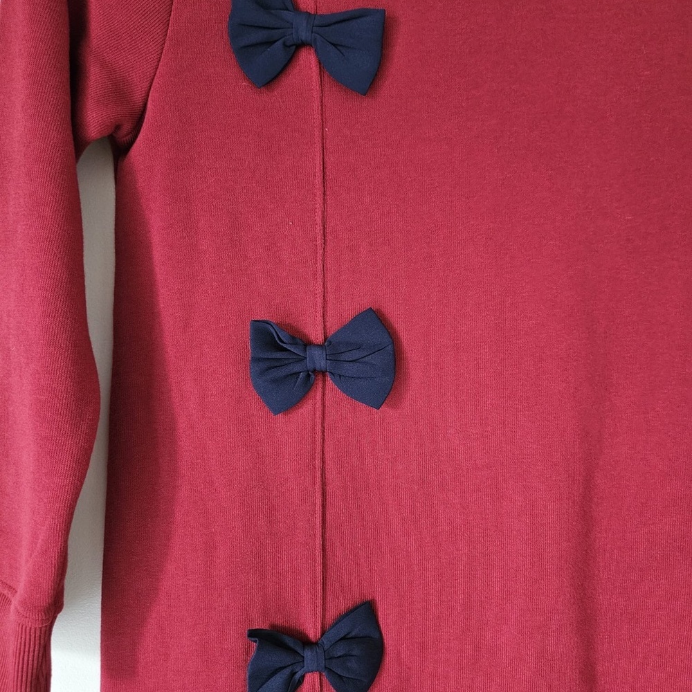 Kids Red Sweater with Navy Bows